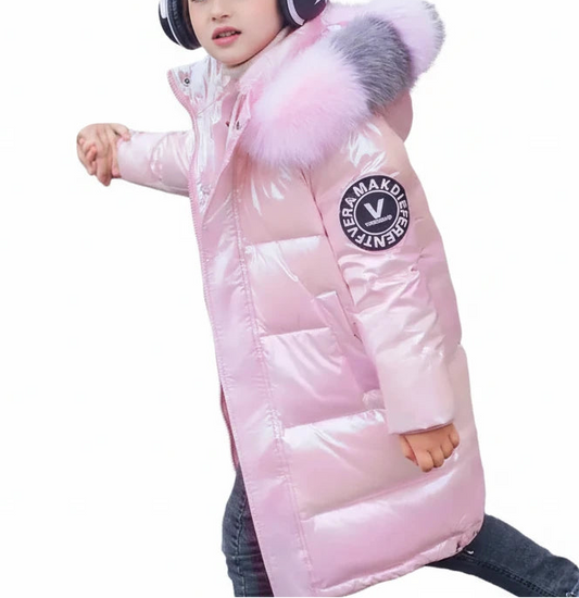 Kids Winter Jacket – Hooded Fur Collar Heavy Coat LariLeo Store