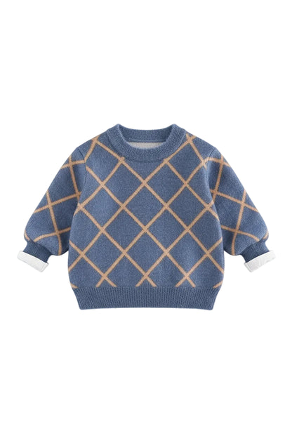 Boys Fleece Lined Sweater Autumn Winter Pullover