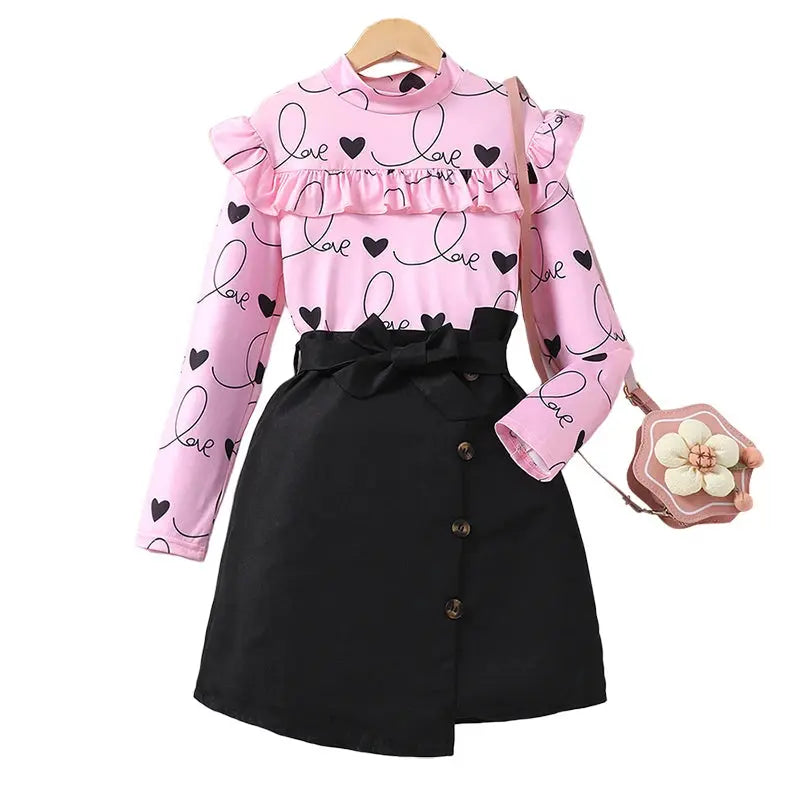 Autumn girls fashion Trendy Daily Leisure Sweet And Cute Love Long LariLeo Store
