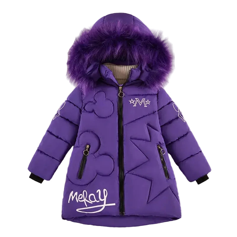 Kids Winter Jacket – Hooded Fur Collar Heavy Coat LariLeo Store