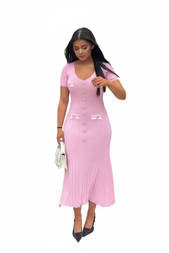 Womens Knitted Long Dress elegant LariLeo Store