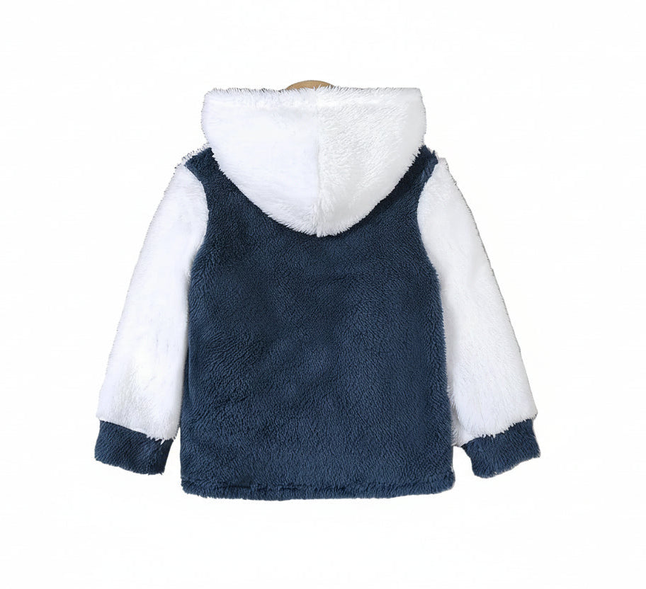 Baby Boy Coat with Dinosaur Embroidered Hood