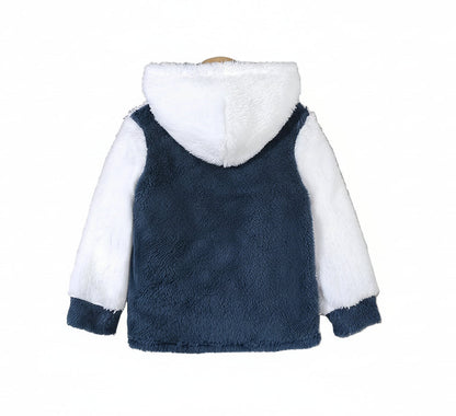 Baby Boy Coat with Dinosaur Embroidered Hood