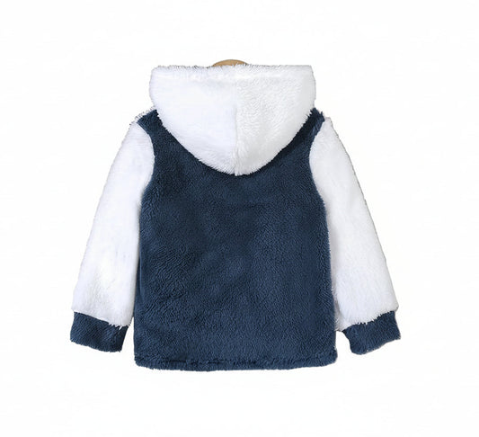 Baby Boy Coat with Dinosaur Embroidered Hood