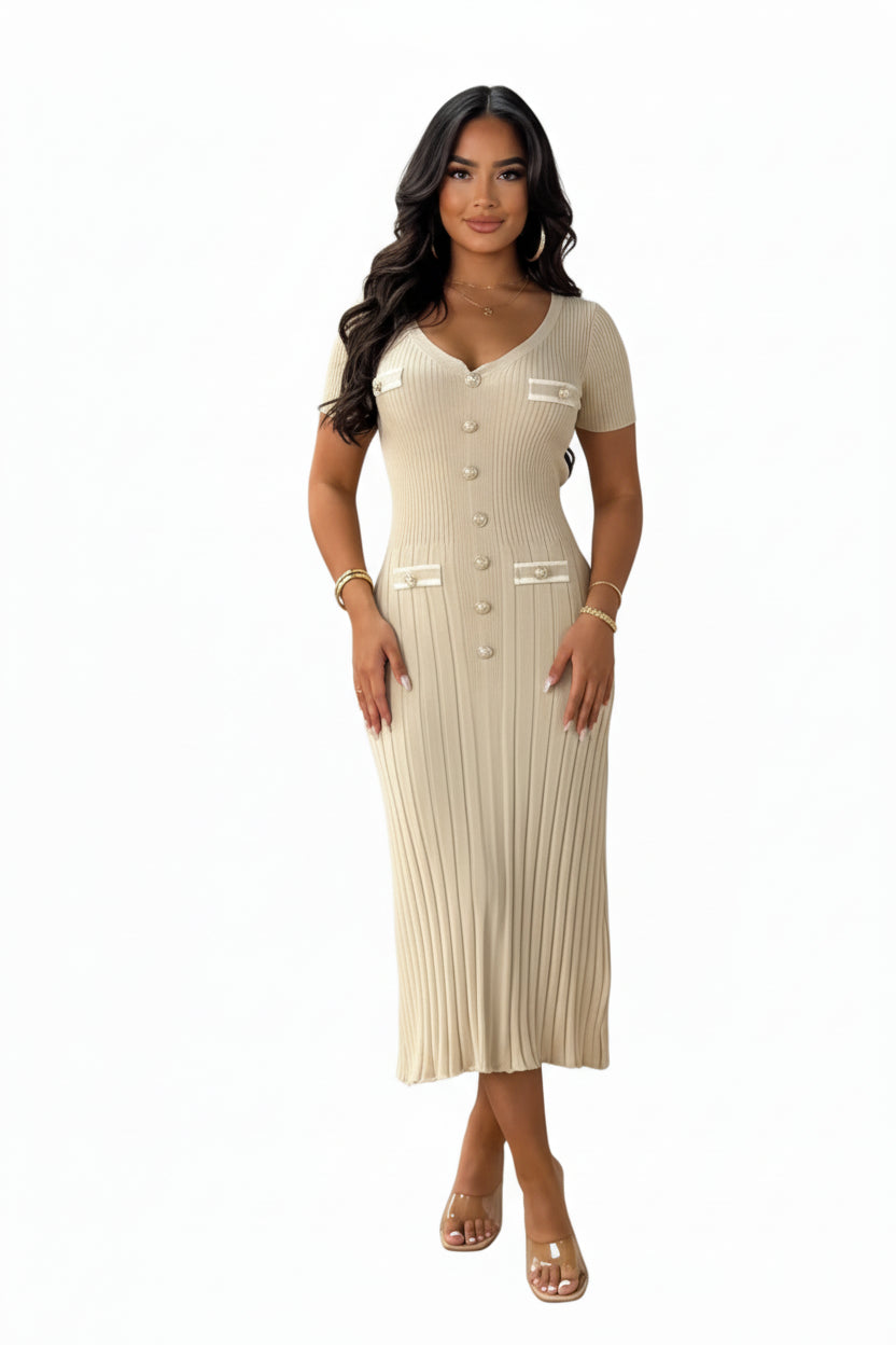 Womens Knitted Long Dress elegant LariLeo Store