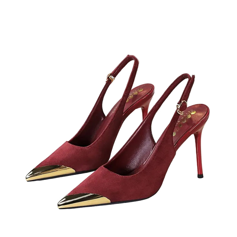 Slim Heels European American Style Metal Pointed High Super High Heels