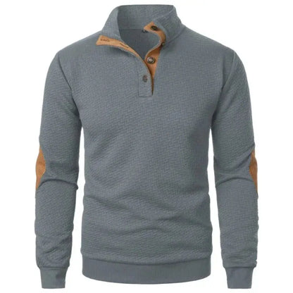 Men’s Casual Sweatshirt Long Sleeve Henley Collar Pullover LariLeo Store