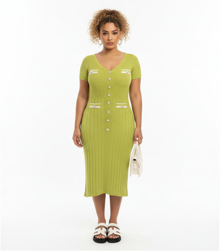 Womens Knitted Long Dress elegant LariLeo Store