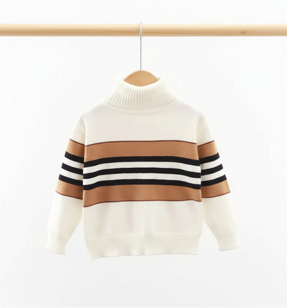 Boys Sweater Autumn Winter High Collar Knitwear
