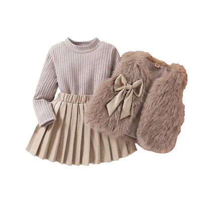 Girls Outfit Set Faux Fur Vest Chic Style LariLeo Store