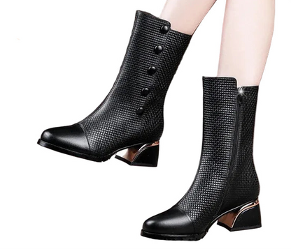 Women’s Boots CINESSD Winter Leather Fashion Ankle