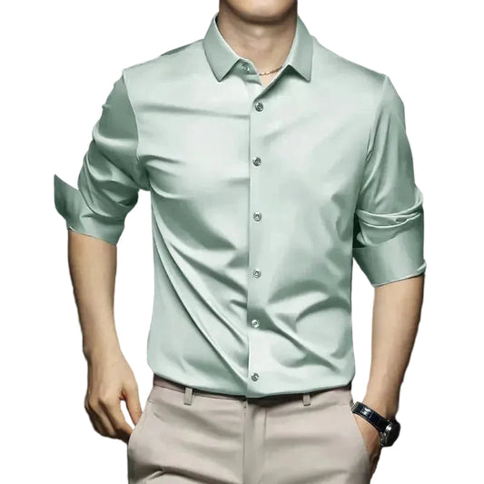 Men’s Wrinkle-Resistant Shirt Long Sleeve Professional LariLeo Store