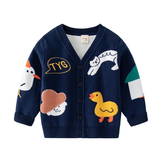 Buckle Jacket Boys Winter Knitwear Cardigan