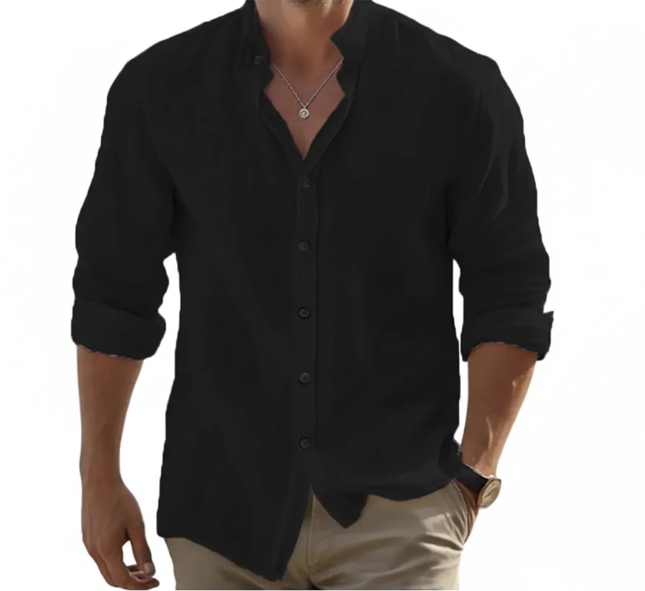 Mens Long-Sleeved Shirt casual lightweight LariLeo Store