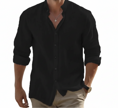 Mens Long-Sleeved Shirt casual lightweight LariLeo Store