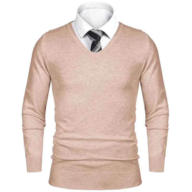 Men's Sweater Casual V Neck Pullover Cold Blouse Outdoor LariLeo Store