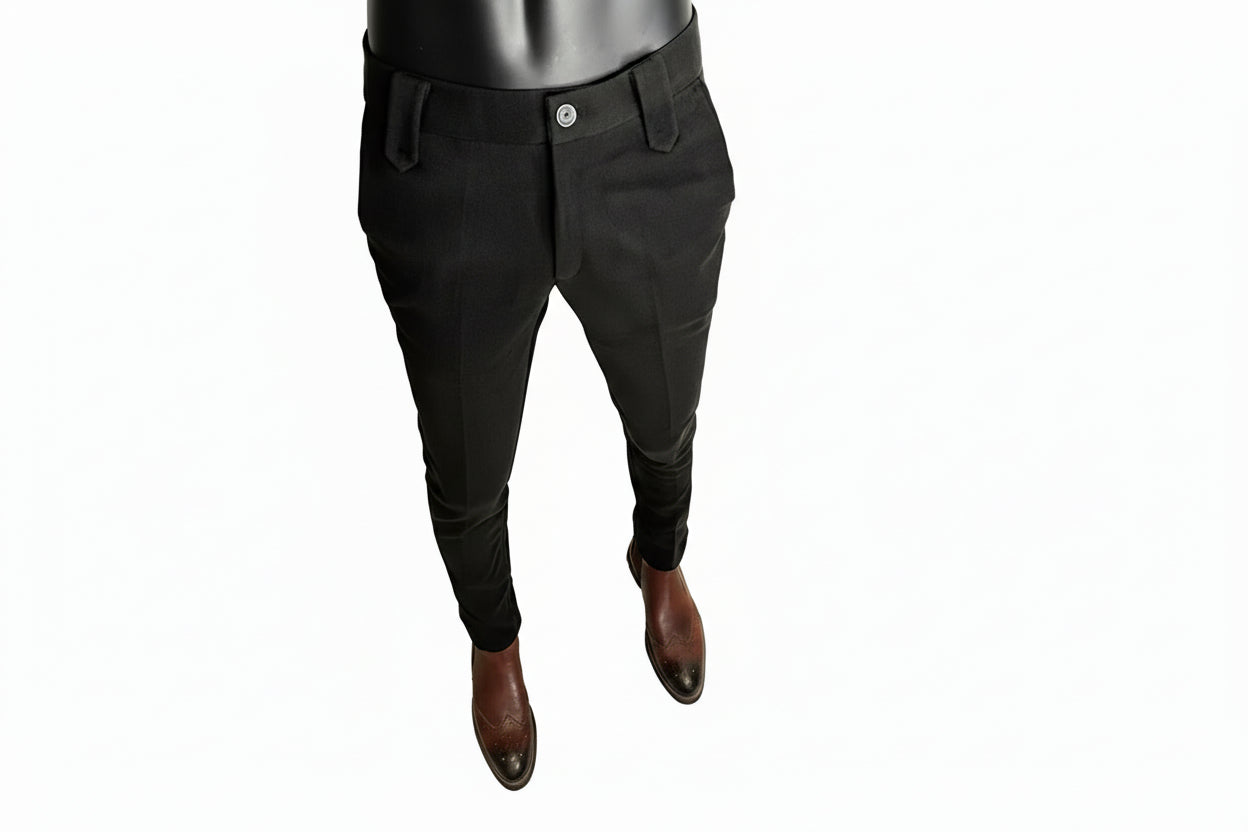 Mens Slim Fit Wool Pants winter warm business trousers LariLeo Store