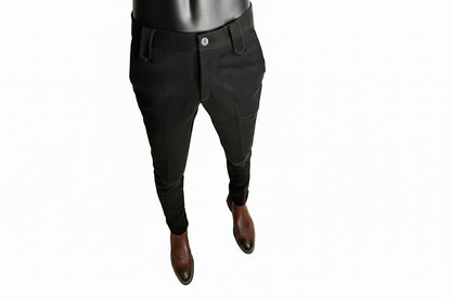 Mens Slim Fit Wool Pants winter warm business trousers LariLeo Store