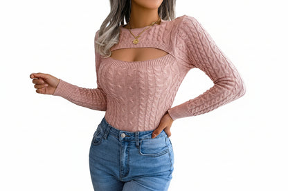 Womens Hollow Long Sleeve Sweater LariLeo Store