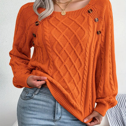 Womens Textured Lantern Sleeve Sweater LariLeo Store