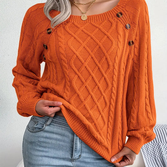 Womens Textured Lantern Sleeve Sweater LariLeo Store